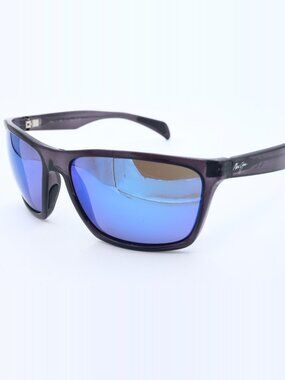 Maui Jim Makoa MJ 804-14G Dark Gray Polarized Sunglasses Blue - CRACKED LENS